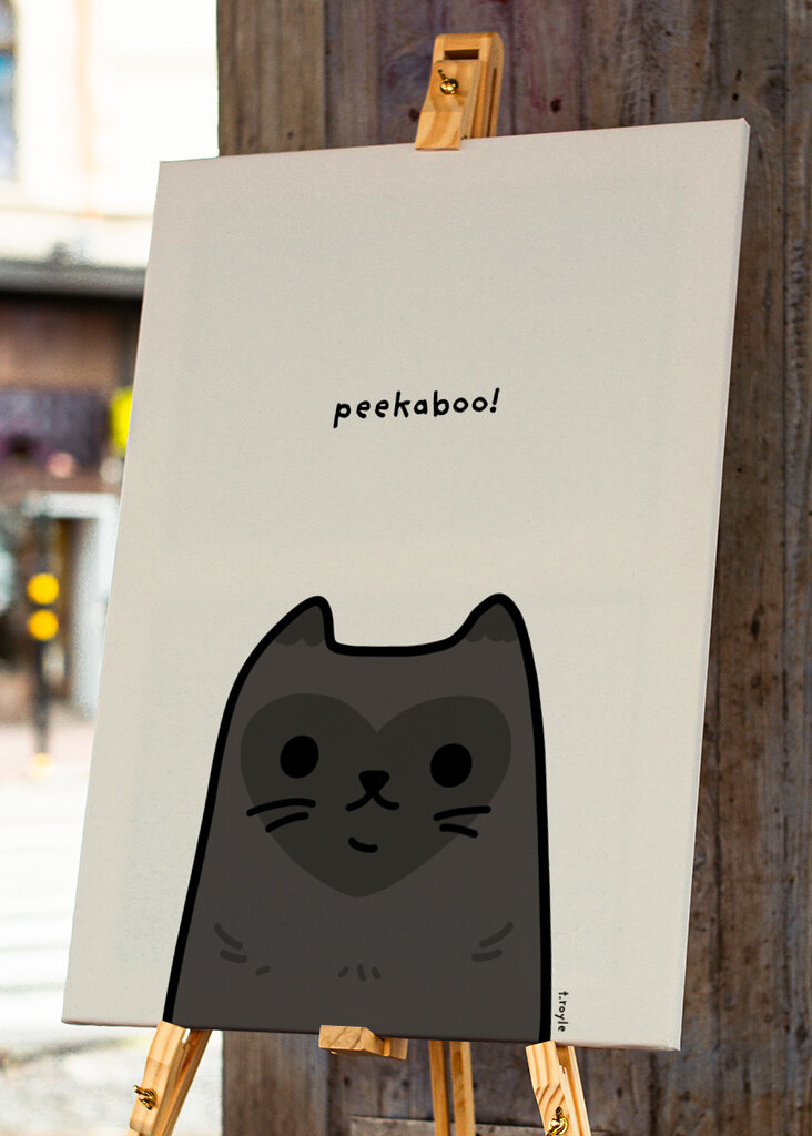 Black Cat With A Heart-Shaped