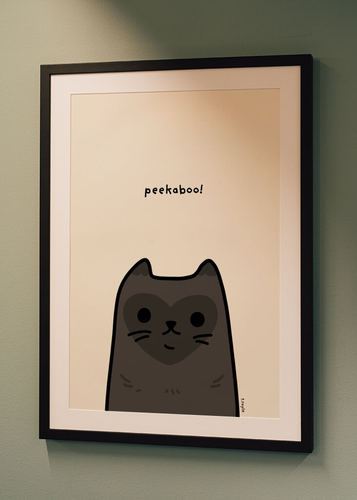 Black Cat With A Heart-Shaped