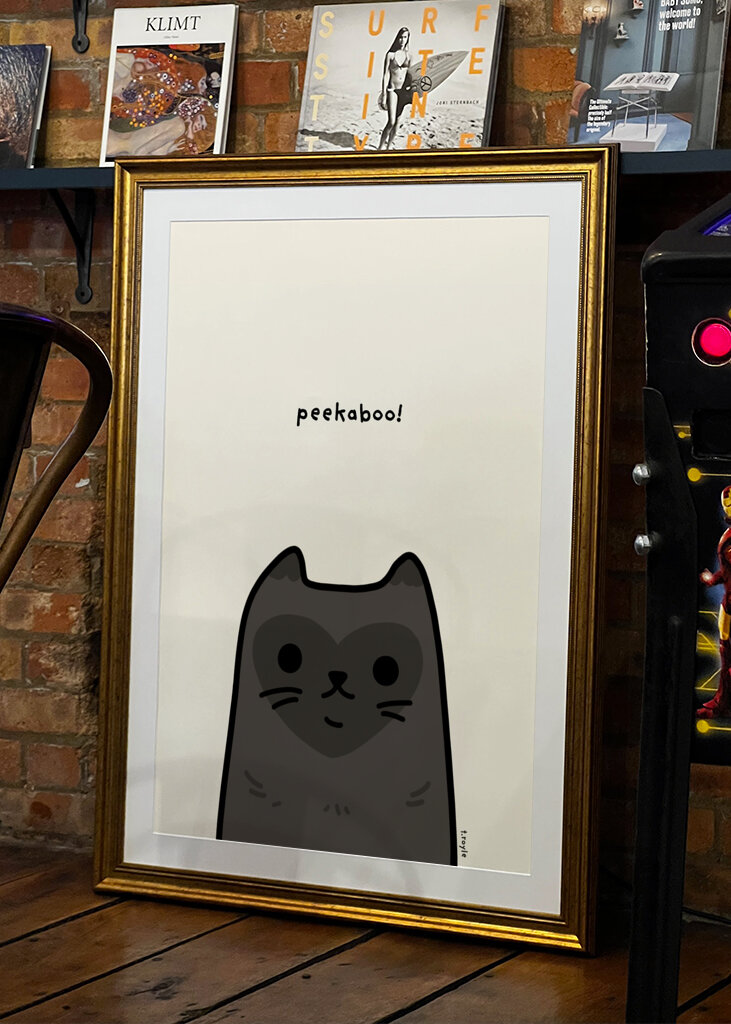 Black Cat With A Heart-Shaped