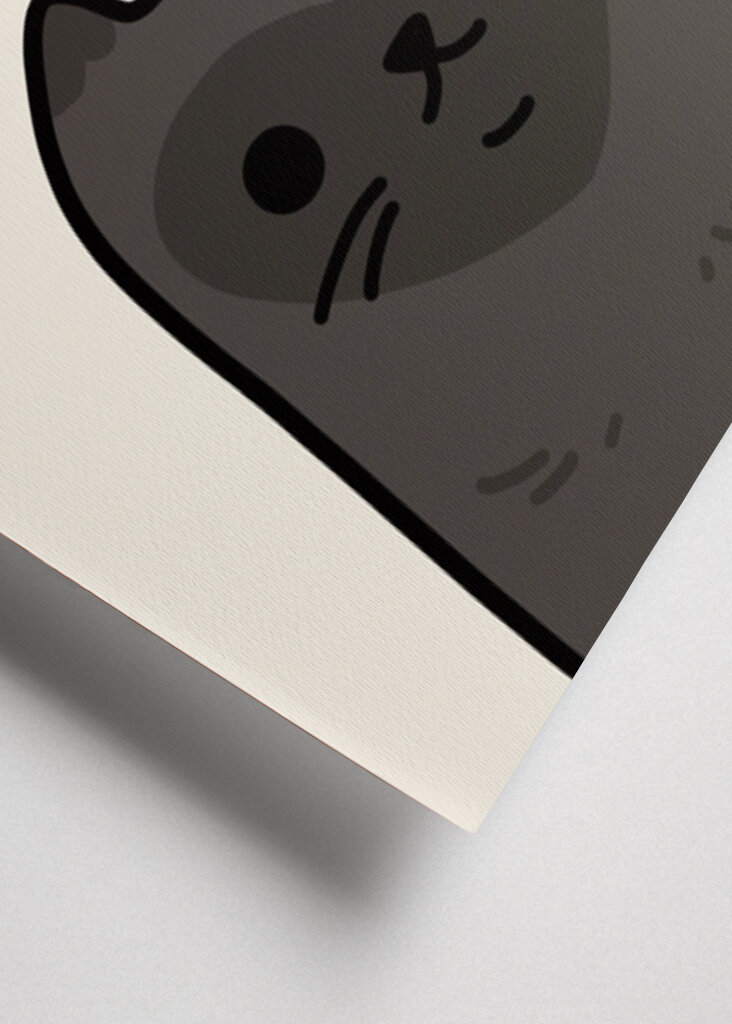 Black Cat With A Heart-Shaped