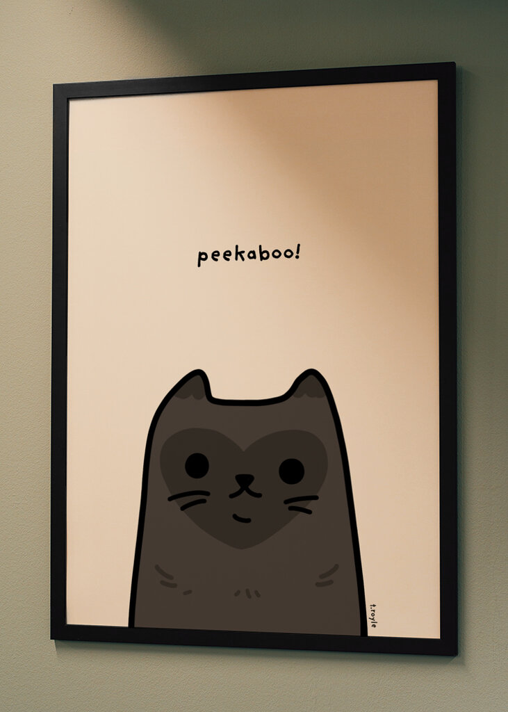 Black Cat With A Heart-Shaped