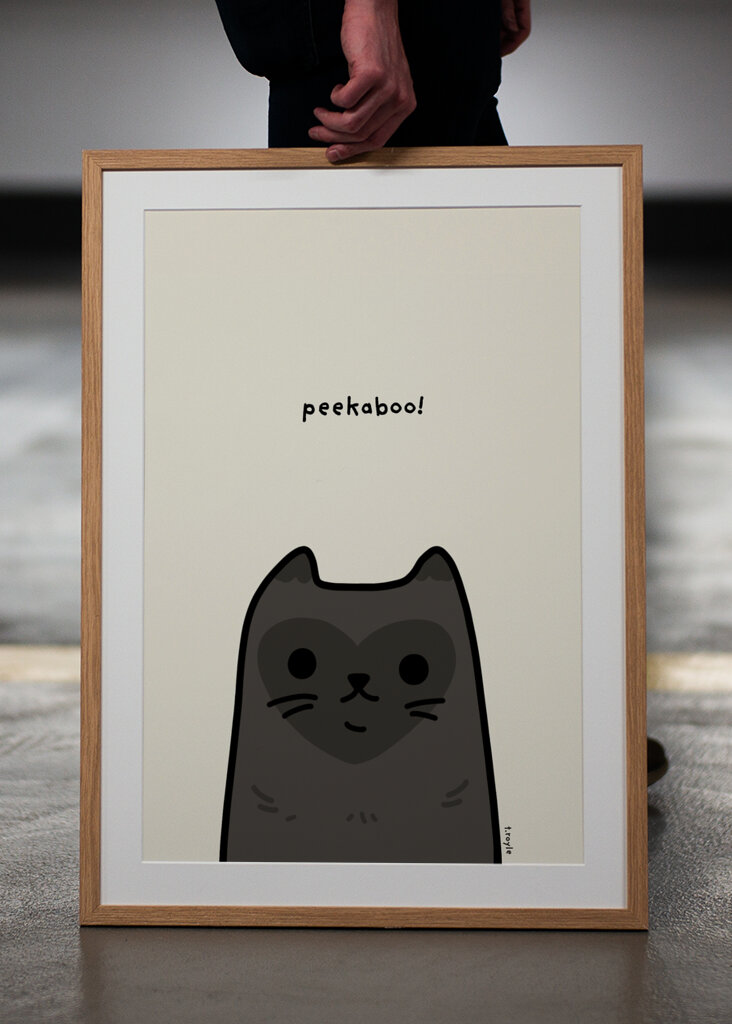 Black Cat With A Heart-Shaped