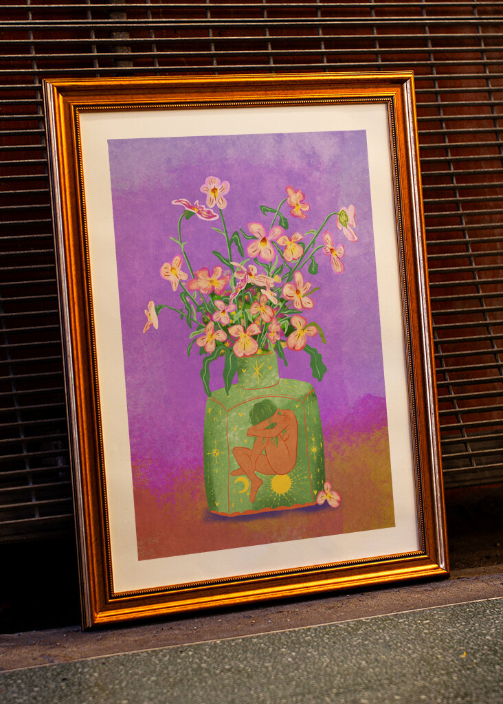 Pansies in a vase