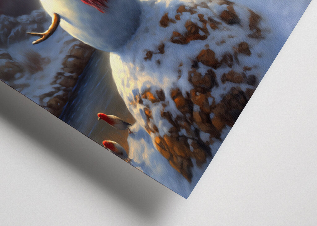 Sněhulák u zimní chaty