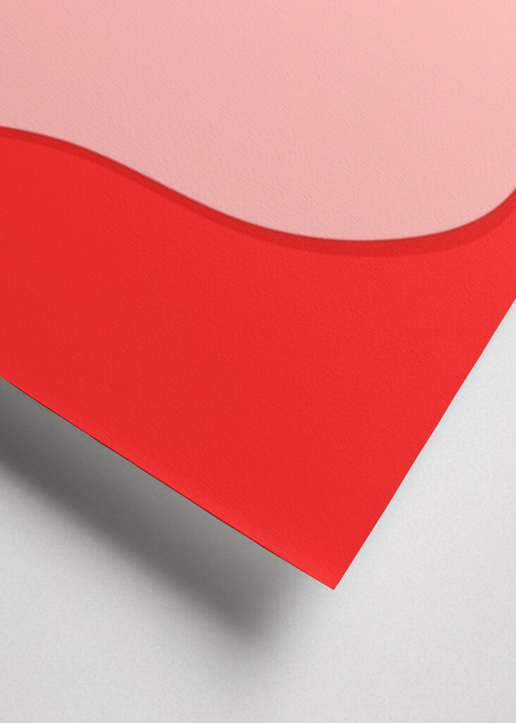 Abstracte vormen op gewaagde rode achtergrond