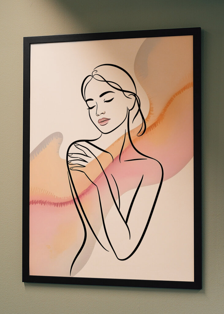 Elegant Line Art Girl Æstetik