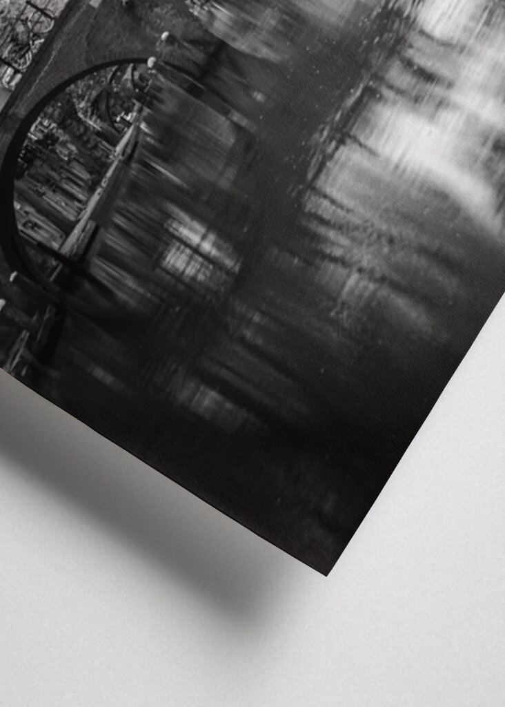 Serene Reflections: A Black and White View of Utrecht Canals
