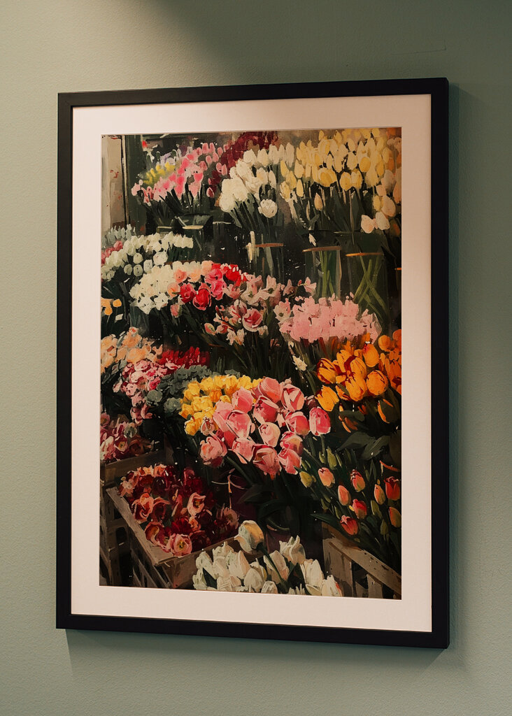 Blooming Beauty: Eine lebendige Blumenmarktszene