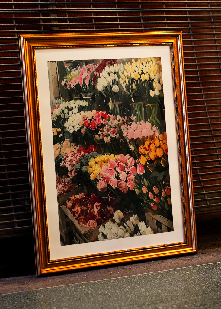 Blooming Beauty: Eine lebendige Blumenmarktszene