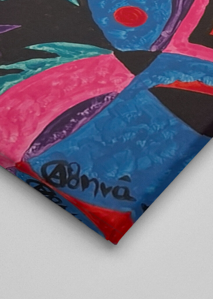 A Dance of Pink and Blue Shapes