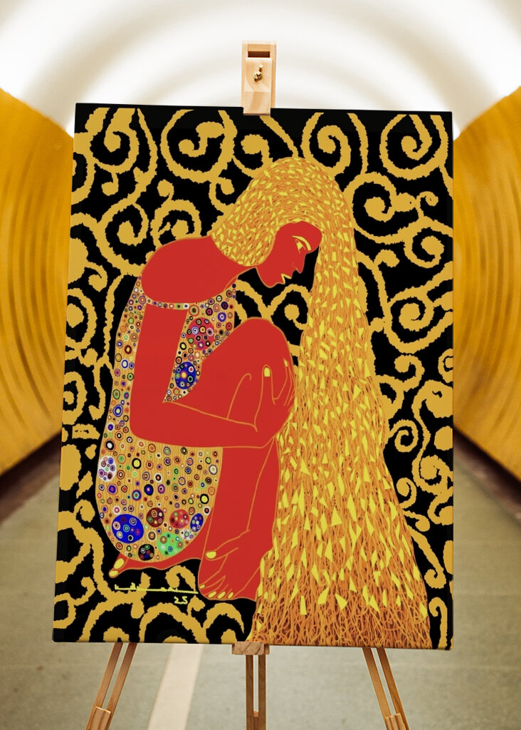 Golden Reverie: A Modern Take on Gustav Klimt's Artistry