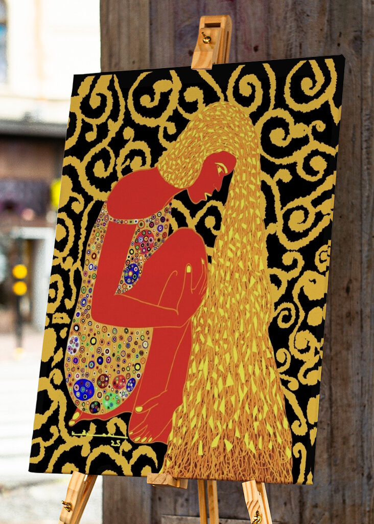 Golden Reverie: A Modern Take on Gustav Klimt's Artistry
