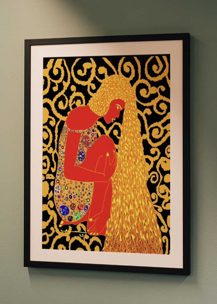Golden Reverie: A Modern Take on Gustav Klimt's Artistry