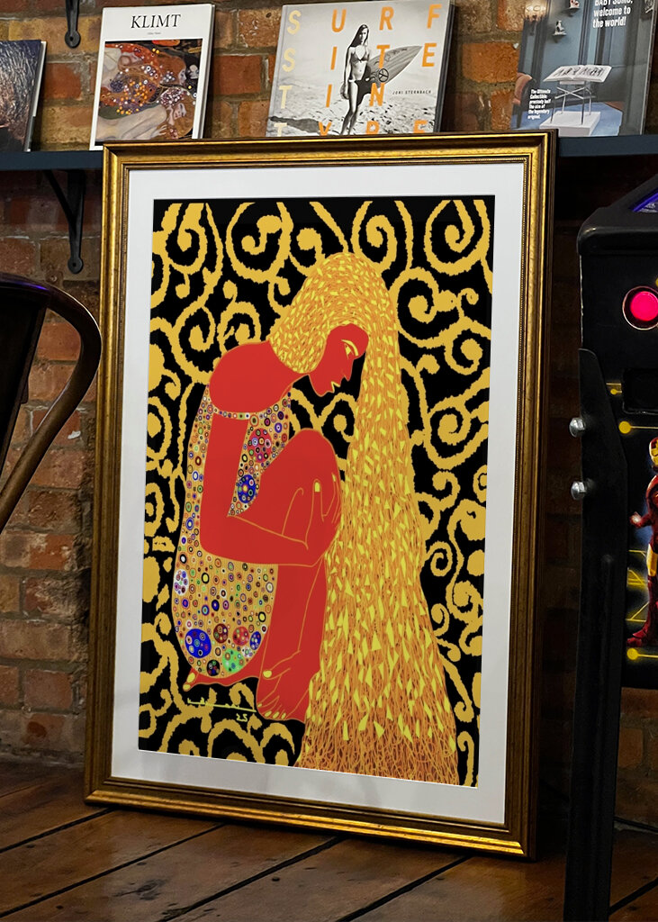 Golden Reverie: A Modern Take on Gustav Klimt's Artistry