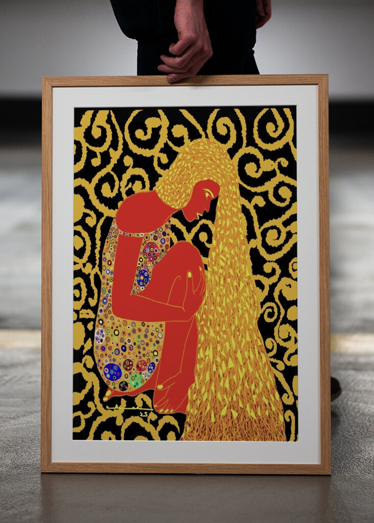 Golden Reverie: A Modern Take on Gustav Klimt's Artistry