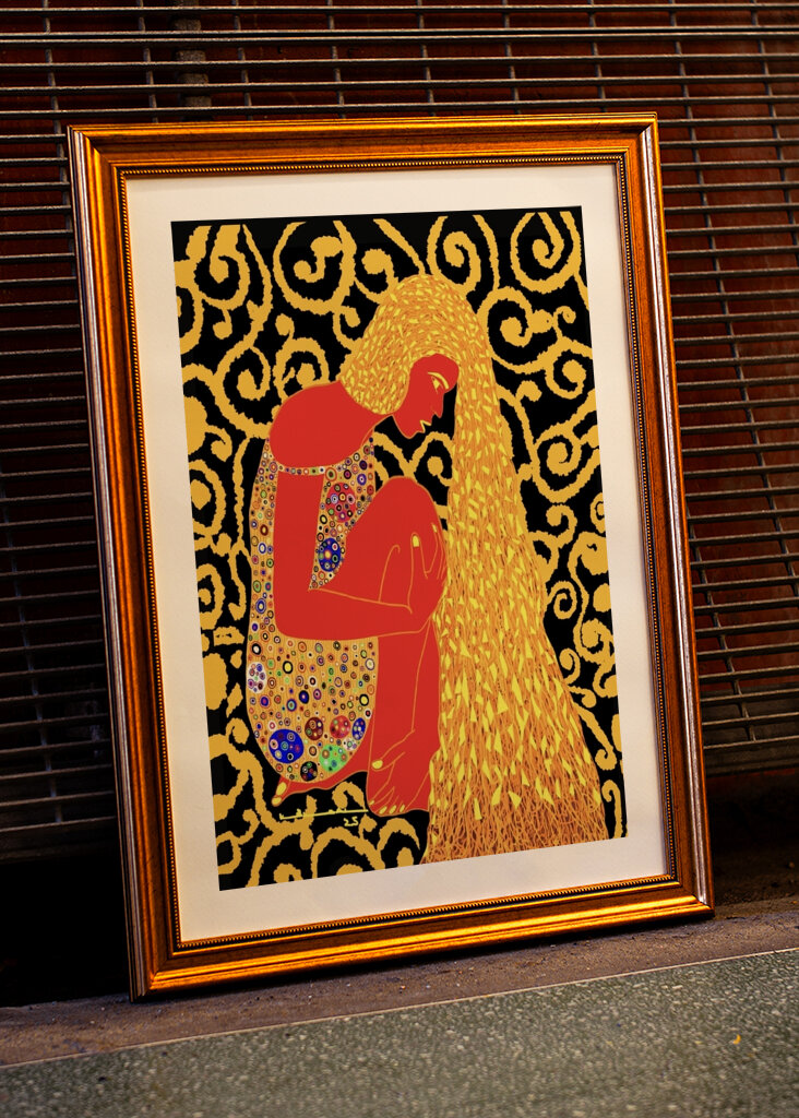 Golden Reverie: A Modern Take on Gustav Klimt's Artistry