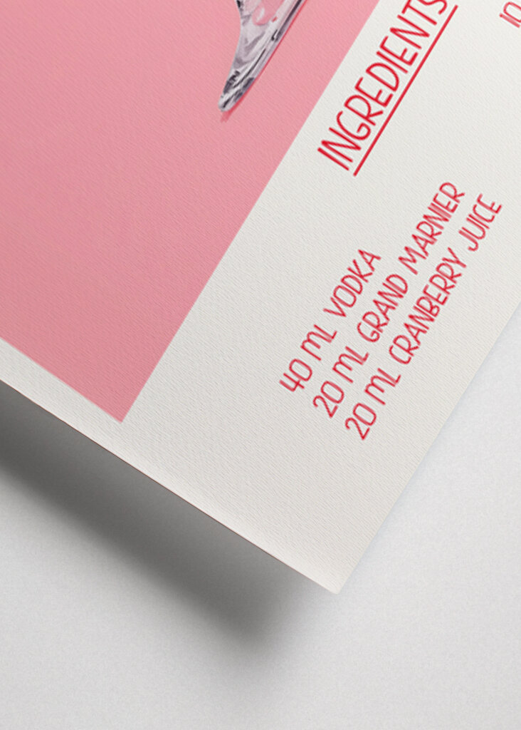 Cosmopolitan Cocktailopskrifter Plakat