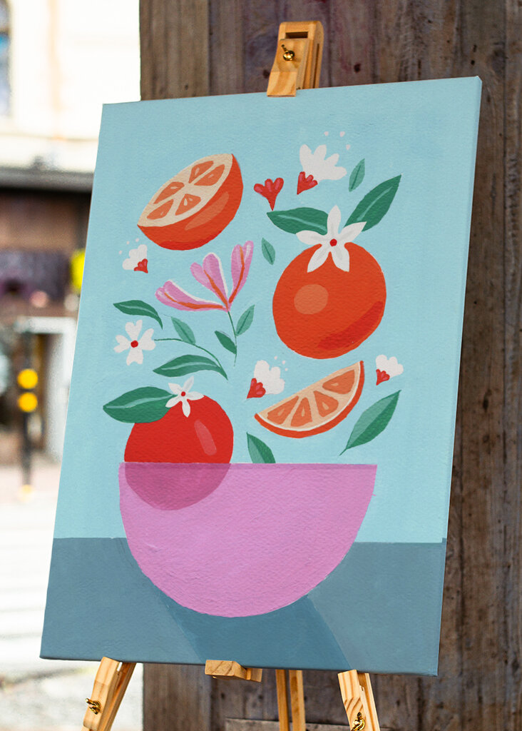 Finurlig citrusglæde: En legende frugtillustration