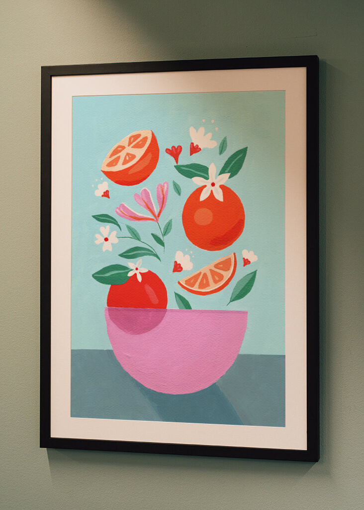 Finurlig citrusglæde: En legende frugtillustration