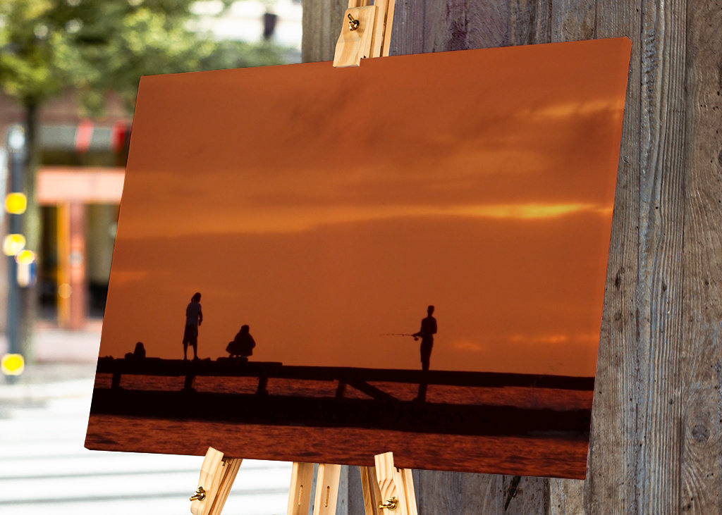 Angeln bei Sonnenuntergang