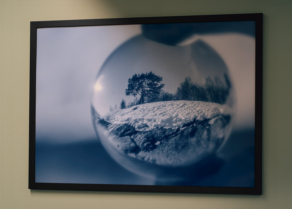 winter landscape in a bubble