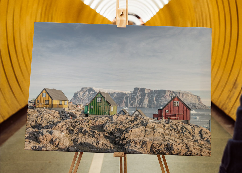 Fargerike hus på Grønland