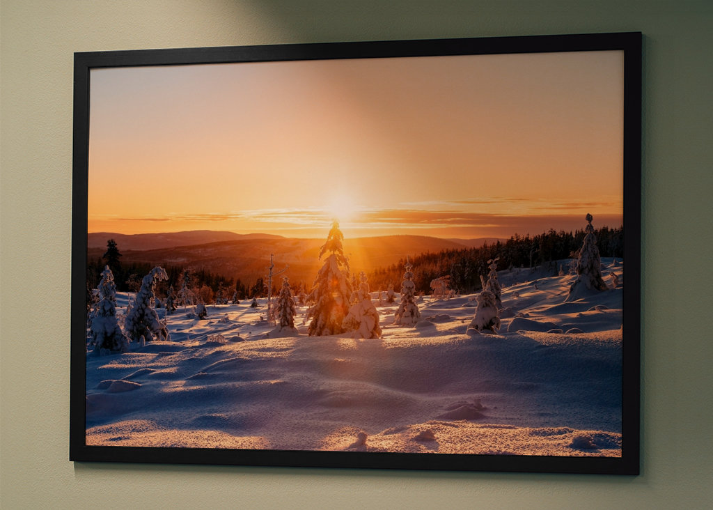 Sunset over winter landscape