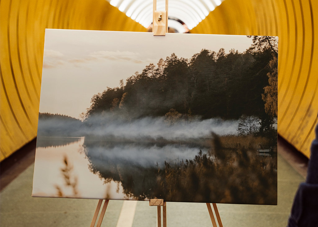 Mlhavý západ slunce