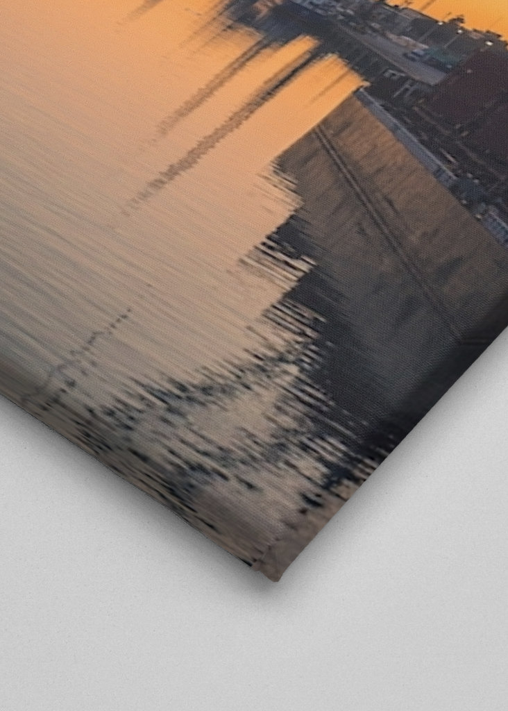 Sonnenuntergang am Hafen.