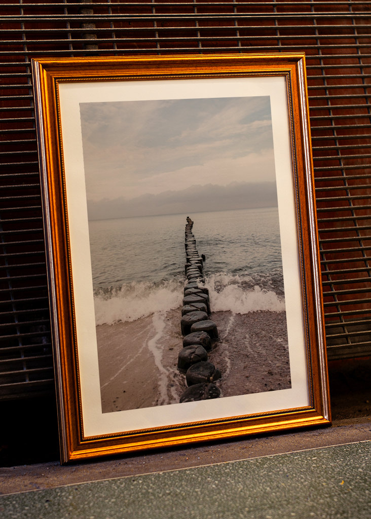 Groyne on the Baltic Sea beach