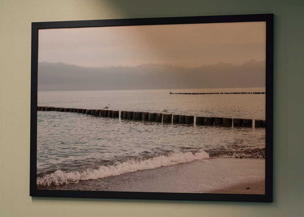 Baltic Sea beach with groynes