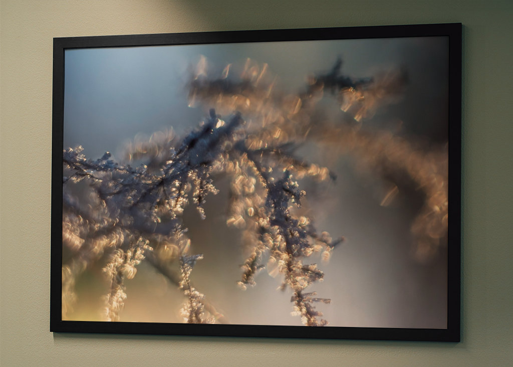 Huurteinen auringonlasku