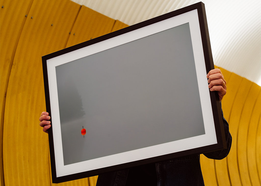 Mlhavý den u jezera