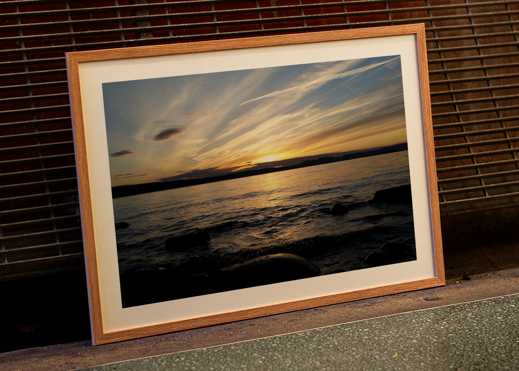 Západ slunce u fjordu