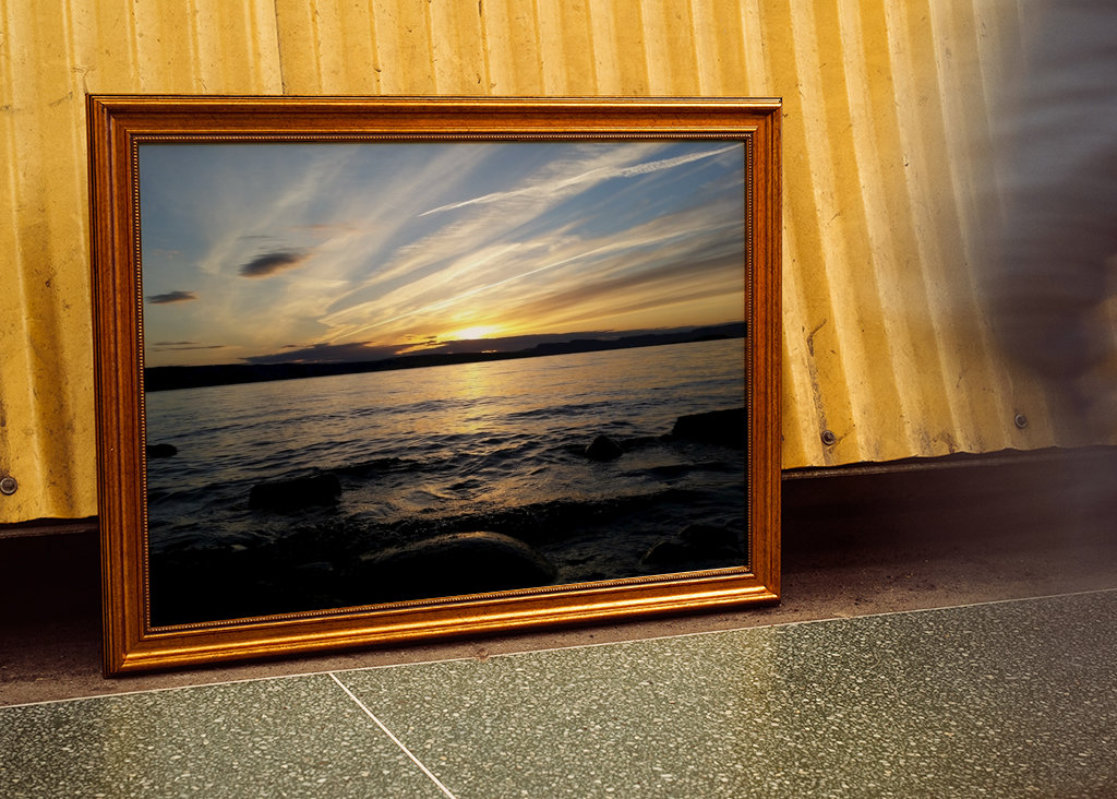 Západ slunce u fjordu