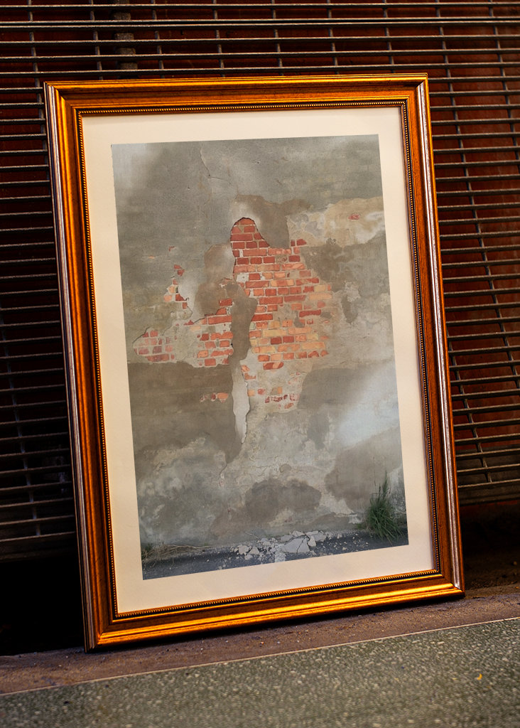 Zastrčená cihlová zeď