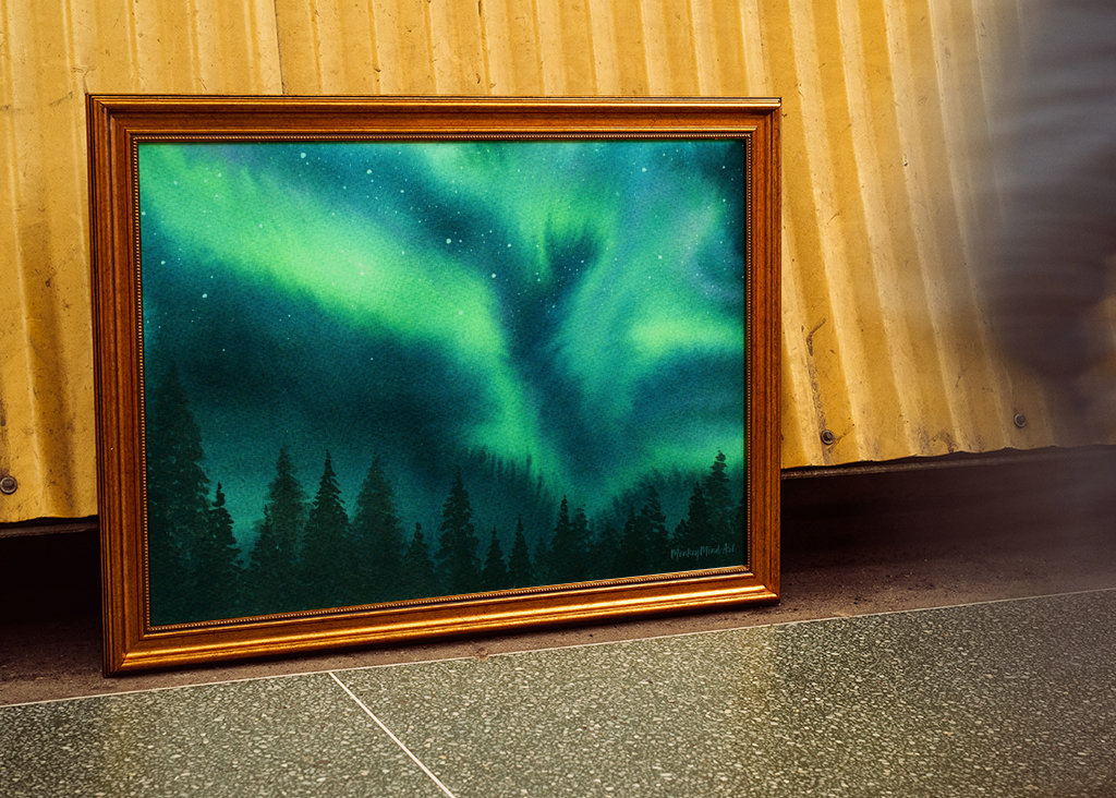 Notte d'inverno, aurora boreale