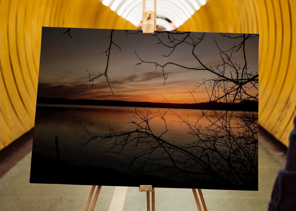 Oprawiony wschód słońca