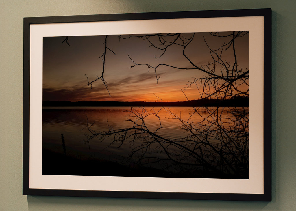 Oprawiony wschód słońca