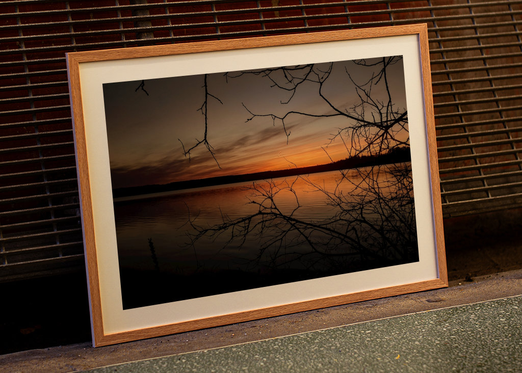 Oprawiony wschód słońca