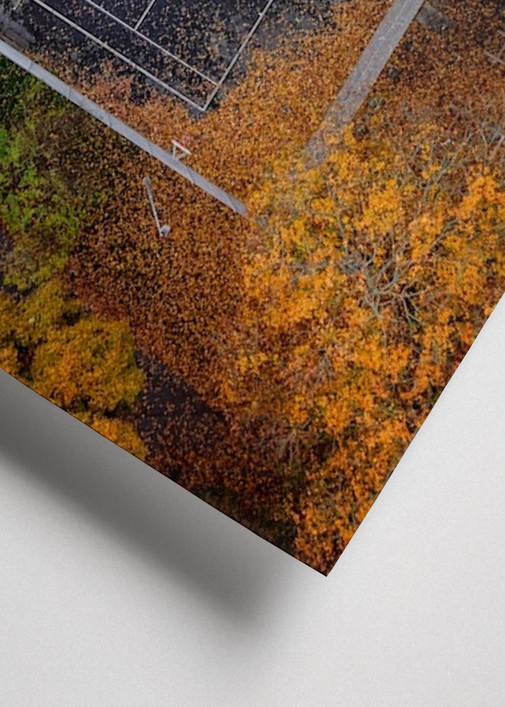 Pista de tenis en colores otoñales