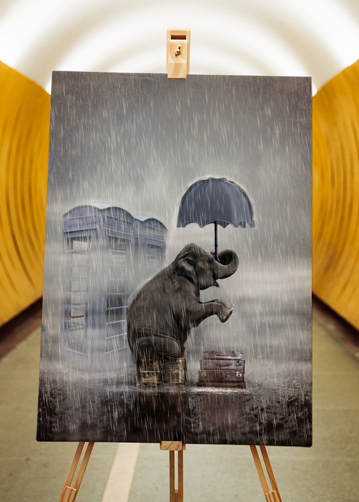 Una giornata di pioggia in blu