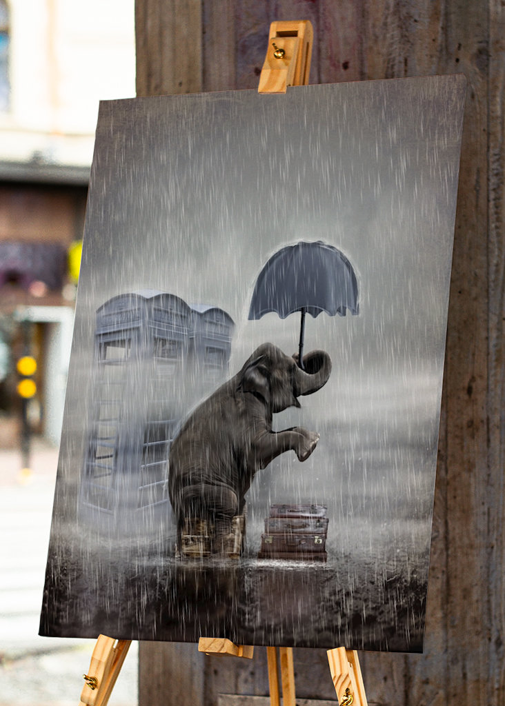 Una giornata di pioggia in blu