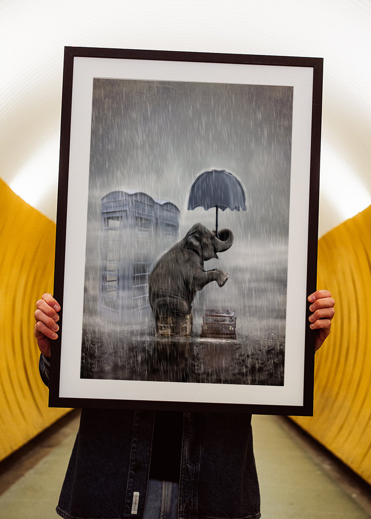 Una giornata di pioggia in blu