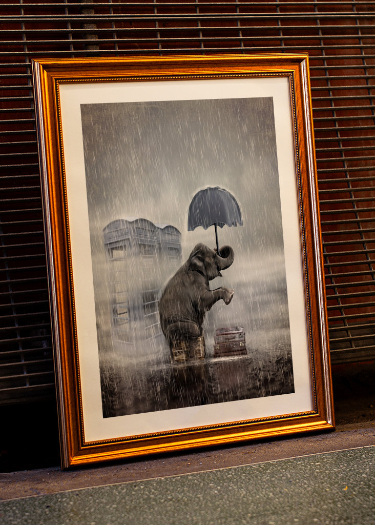 Una giornata di pioggia in blu