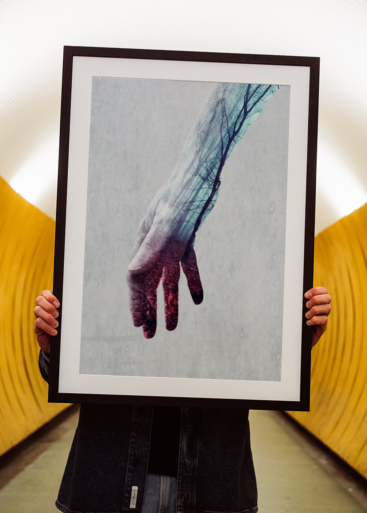 Dobbelt eksponering for hænder