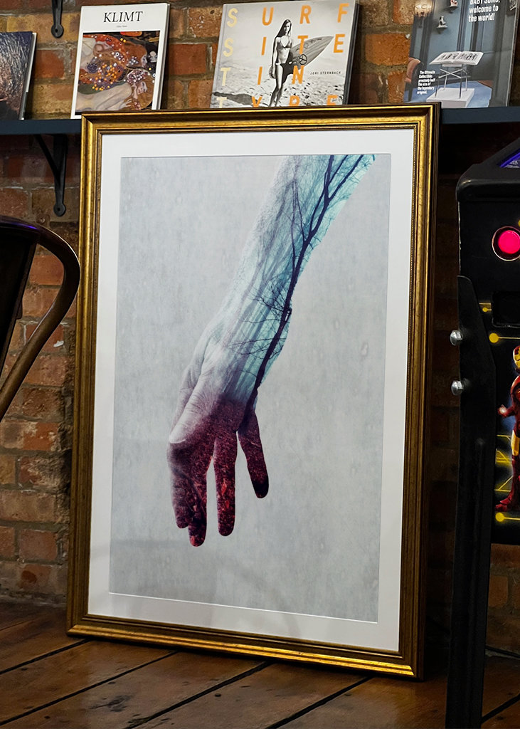 Dobbelt eksponering for hænder