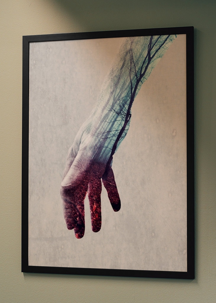 Dobbelt eksponering for hænder