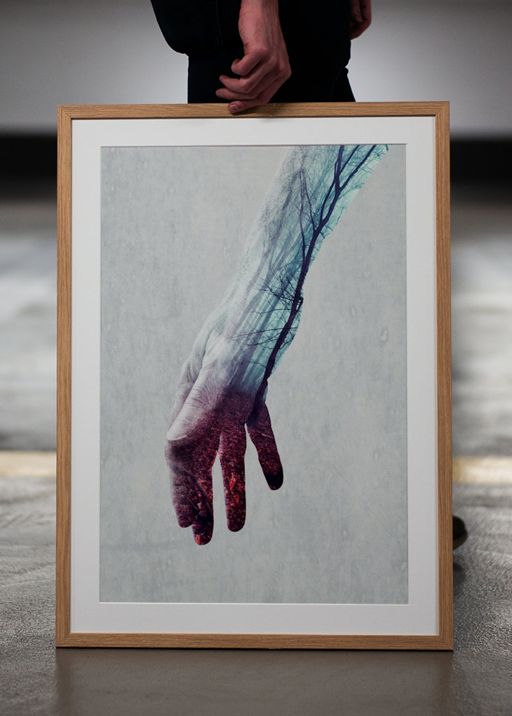 Dobbelt eksponering for hænder