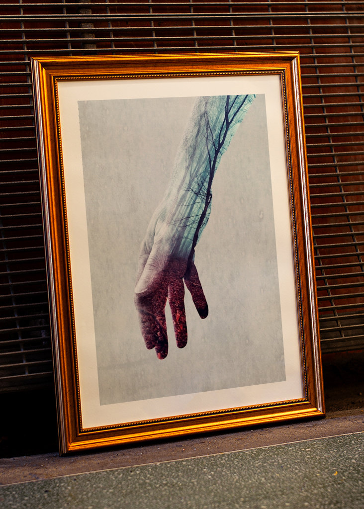 Dobbelt eksponering for hænder